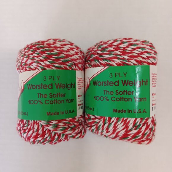 Lot of 8 Lily Sugar 'n Cream Holiday Christmas Red Green Cotton Ombre Yarn - Picture 8 of 16